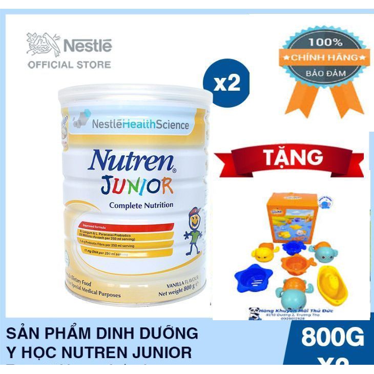 [Date 2022] BỘ 2 LON Sữa bột Nutren Junior 800g - nutren