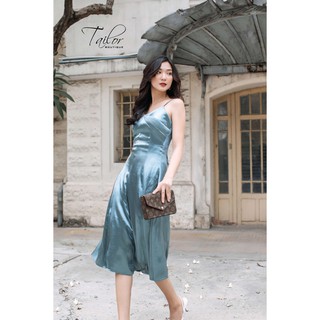 Đầm dây TAILOR form xoè chất lụa may hai lớp
