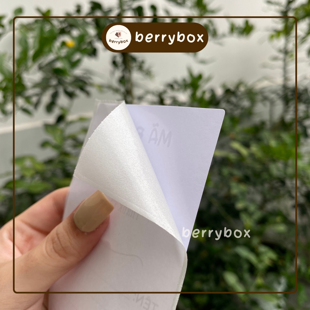 Berry | Set 50 phiếu giao hàng DT, hóa đơn bán hàng có keo dán túi giấy, thùng carton, gói hàng