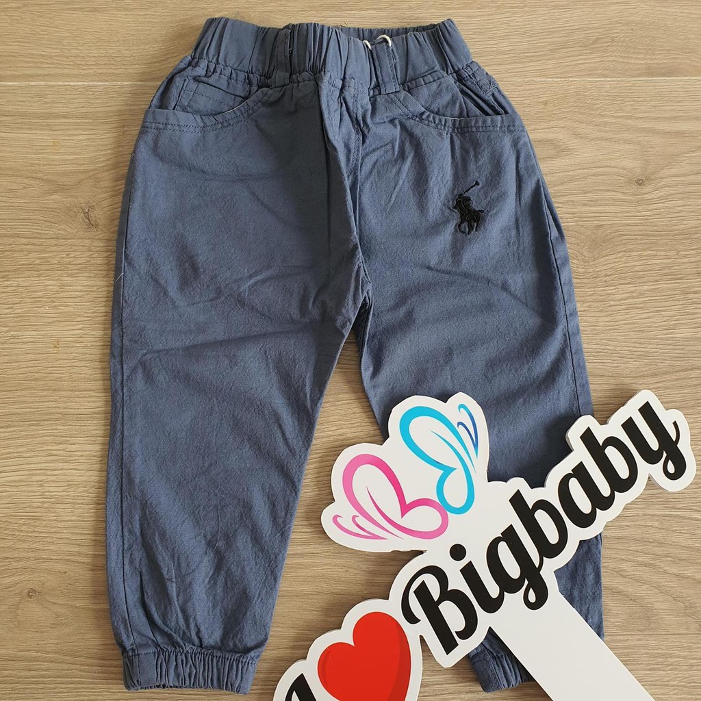 Quần jogger kaki mềm cho bé trai size nhí 9-25KG
