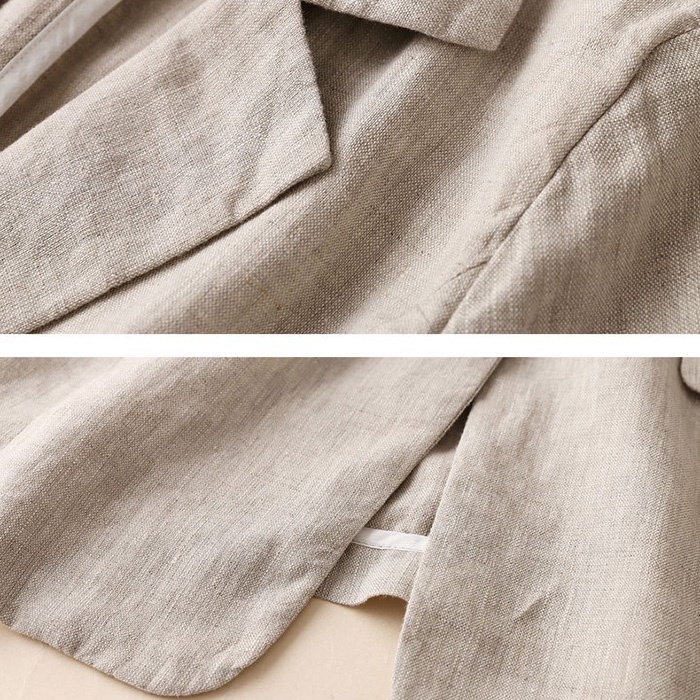 Áo vest blazer nữ Linen Premium ve vuông túi bổ trẻ trung