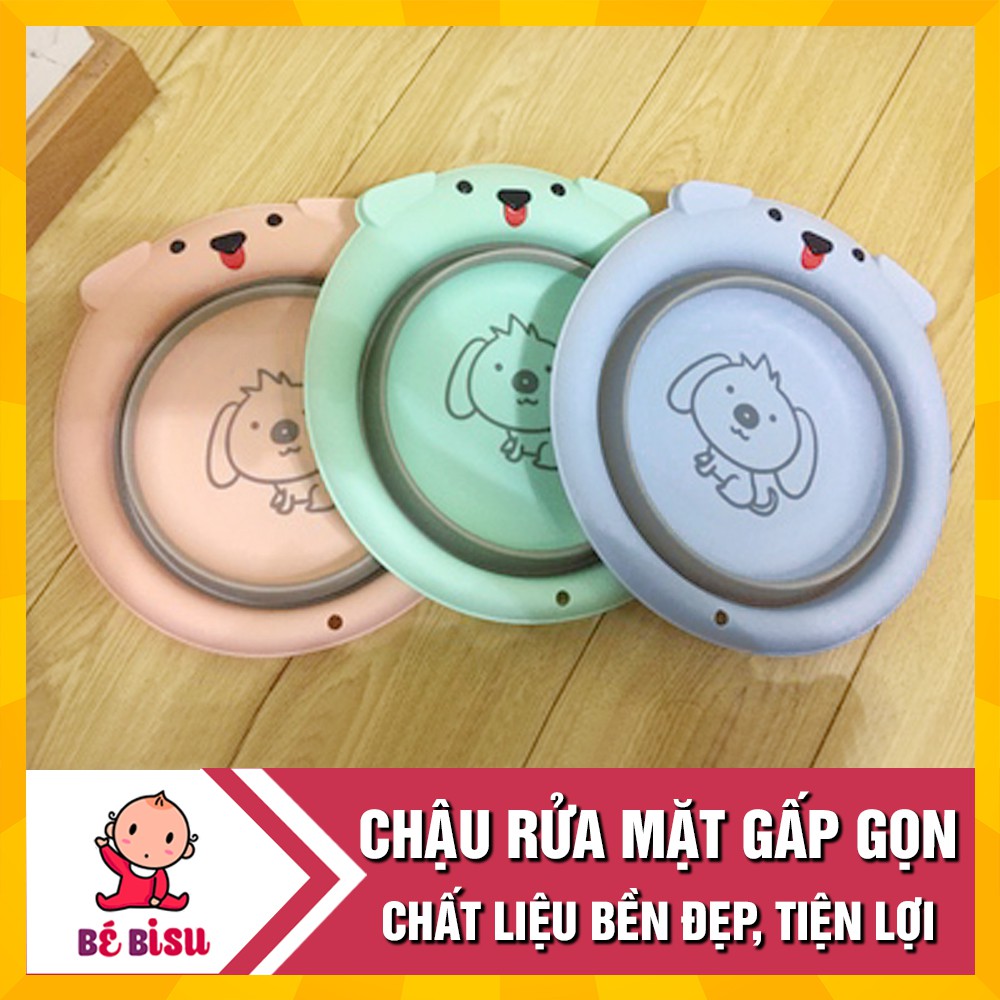 Chậu rửa mặt silicon gấp gọn đa năng cho bé (33x33x8cm)