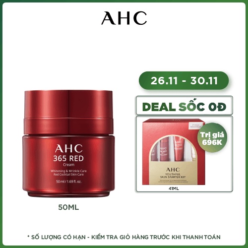 [Mã FMCGMALL -8% đơn 250K] Kem Dưỡng Chống Lão Hoá AHC 365 Red Cream 50ml
