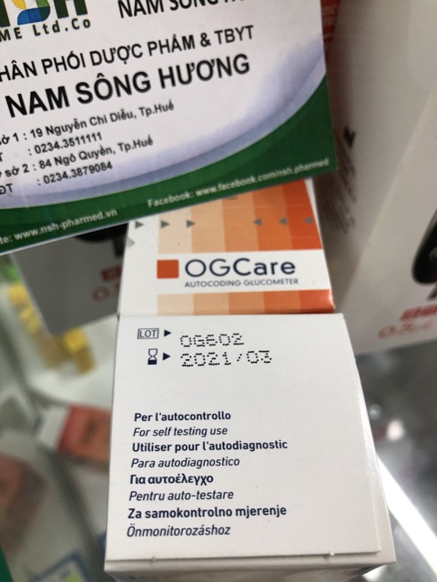 DATE MỚI NHẤT QUE TEST THỬ ĐƯỜNG HUYẾT TIỂU ĐƯỜNG OGCARE OG CARE 50 25 QUE/HỘP