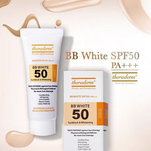 Kem chống nắng cho da dầu Theraderm BB White SPF 50++ 40ml