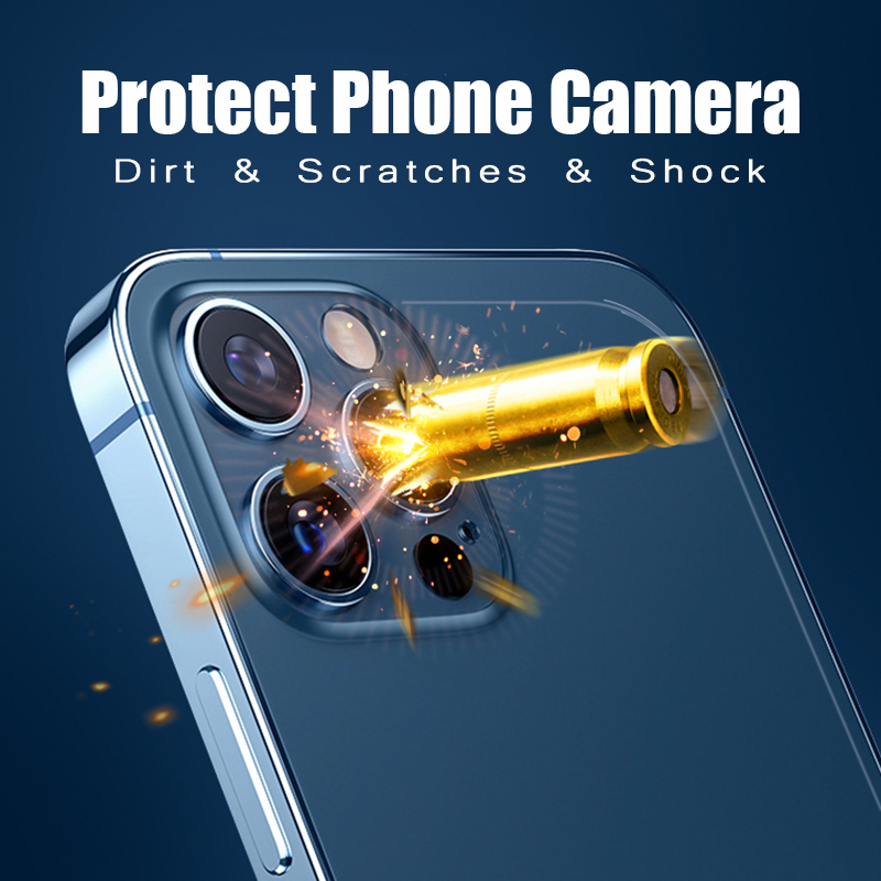 1 Bộ Kính Cường Lực HD Bảo Vệ Ống Kính Máy Ảnh Cho iPhone 14 13 12 11 Pro Max Plus