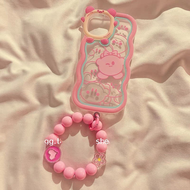 Ốp Điện Thoại Họa Tiết Hoạt Hình Ngôi Sao Kirby Dễ Thương Kèm Vòng Đeo Tay Cho iphone 13 iPhone12Promax 11 xsxr