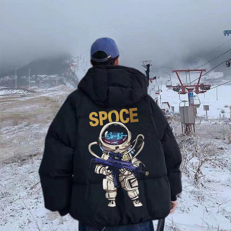 Áo khoác phao cotton dáng rộng ấm áp theo phong cách mùa đông hàn quốc dành cho nam