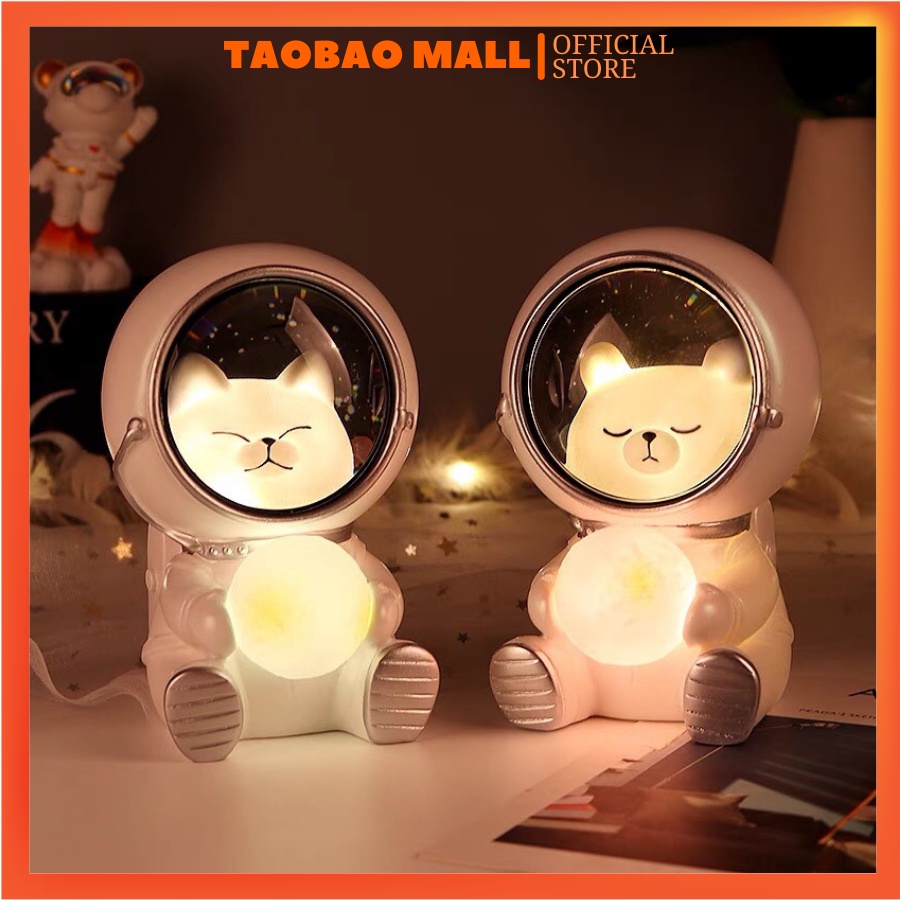 Đèn Ngủ SIÊU HOT TIKTOK Hình Phi Hành Gia Galaxy Hình Chó, Mèo, Gấu Đáng Yêu Bắt Mắt, Giúp Phòng Ngủ Thêm Lung Linh
