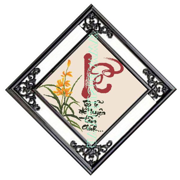 TRANH THÊU CHỮ THẬP Thư Pháp Chữ Lễ TV8077 (TRANH TỰ THÊU) KT:40X40CM