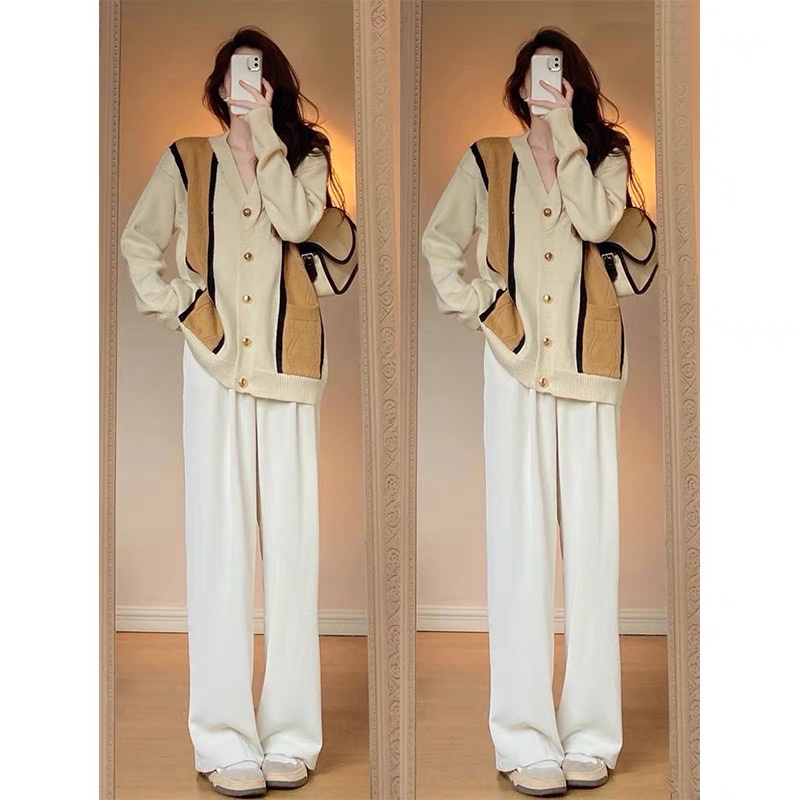 Áo cardigan gucci len nữ form rộng Hàn Quốc, Áo khoác cardigan nữ len mỏng