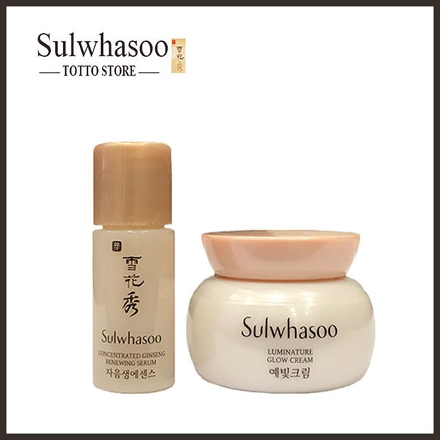 Set Sulwhasoo - tinh chất serum nhân sâm Sulwhasoo 4ml và Kem dưỡng tinh chất hạt mơ Sulwhasoo 5ml