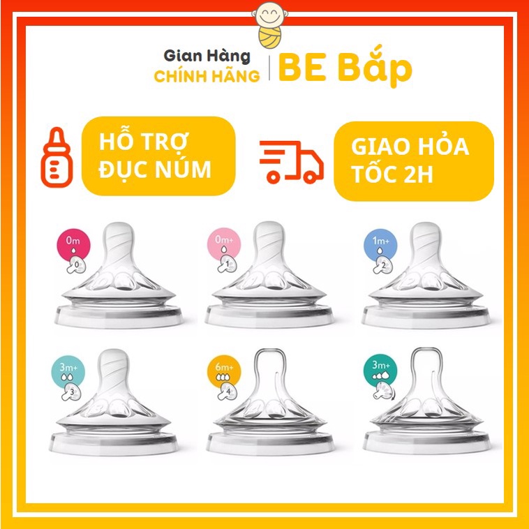 Núm Ti AVENT Natural ⚡𝟭𝟬𝟬% CHÍNH HÃNG⚡ Cổ Rộng Đủ Size Cho Bé