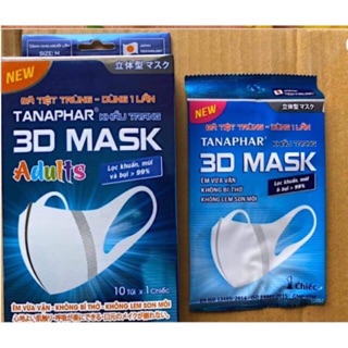 Khẩu trang 3D Chính hãng Tanaphar Hộp 10 chiếc người lớn và trẻ em
