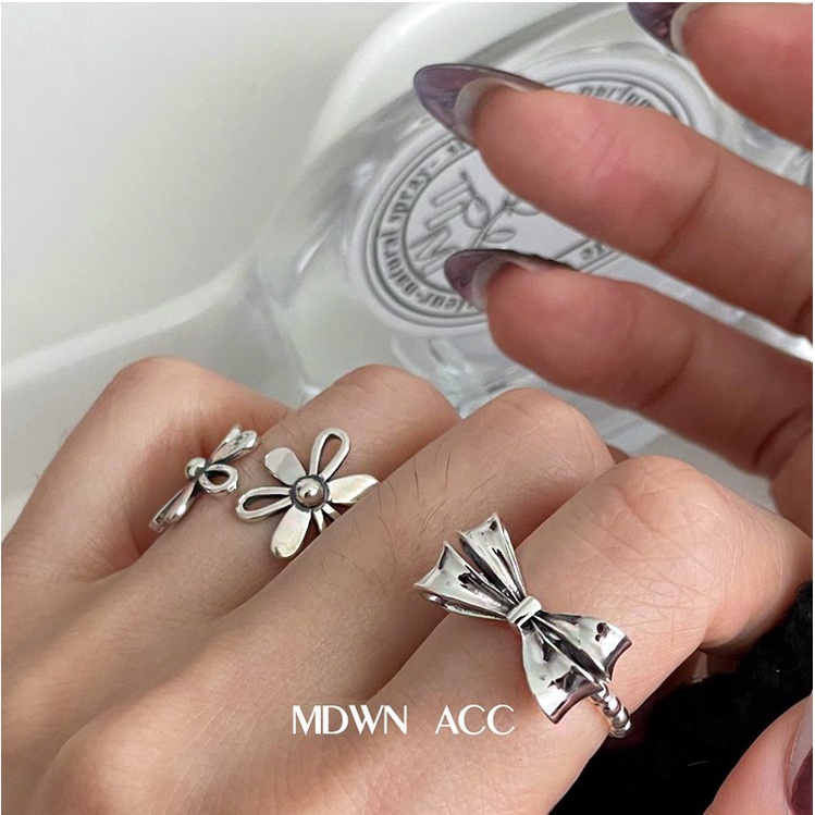 Nhẫn Hở Họa Tiết Hoa Thắt Nơ Đơn Giản Thời Trang Cho Nữ
