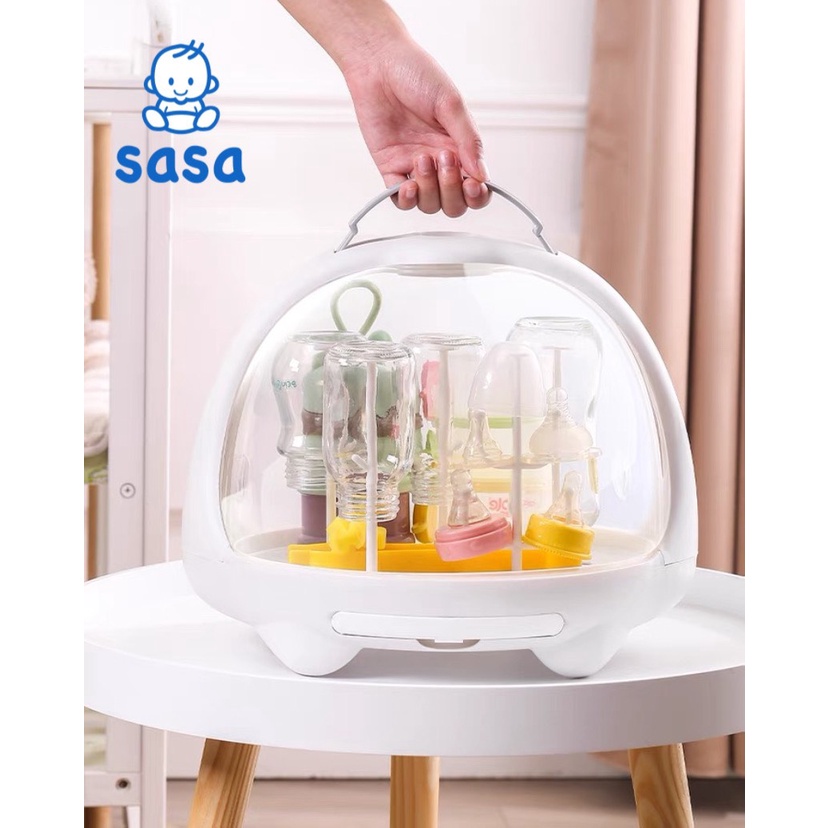 [Haobaby Shop] Khay đựng bình sữa có nắp đậy hình Gấu - giá úp bình sữa Jupin