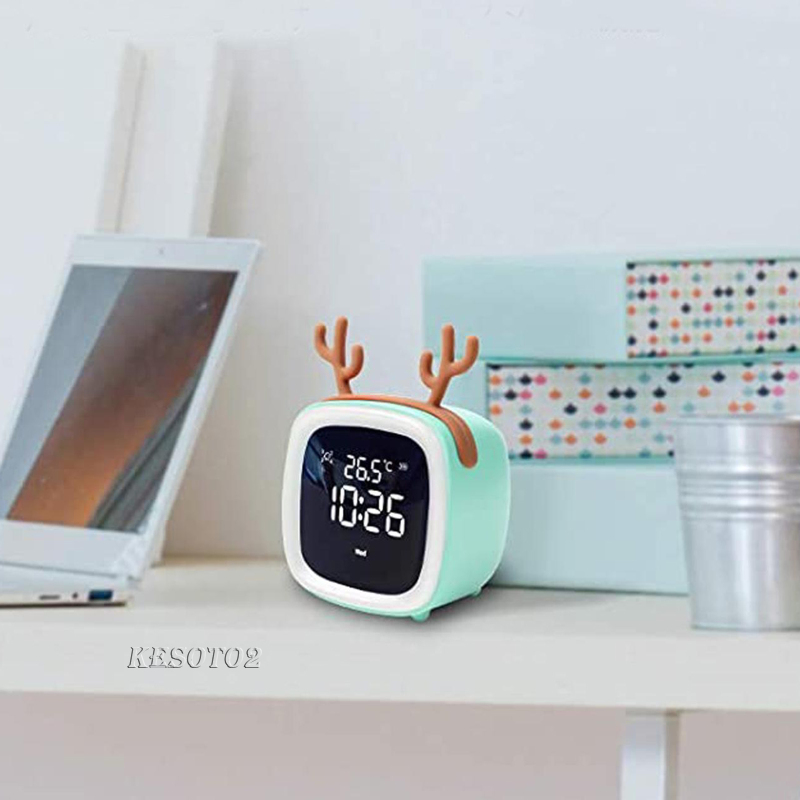 [KESOTO2]Digital Alarm Clock Nightstand Snap Timer Bedside Clock 12/24H Blue