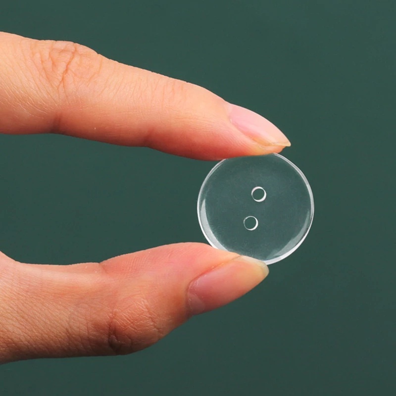 Set 100 Nút Nhựa Trong Suốt Hai Lỗ 9- 25mm Làm Đồ Thủ Công Diy