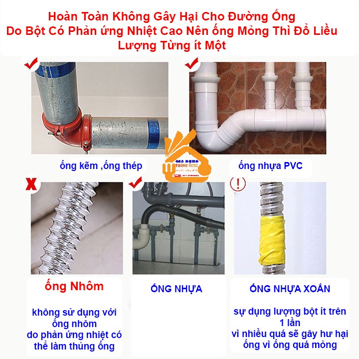 Bột Thông Cống,Bồn Cầu,Lavabo Cực Mạnh YUHAO Cực Mạnh Xử Lý Triệt Để Cặn Bã, Chất Thải Hữu Cơ