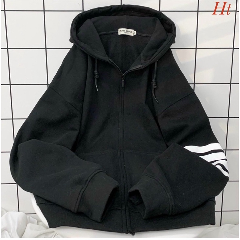 Áo khoác nỉ Cotton 4 sọc tay