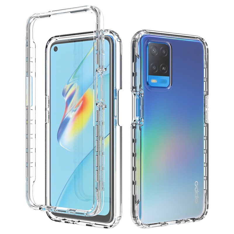 Ốp Điện Thoại Trong Suốt Màu Gradient 2 Trong 1 Cho OPPO A54 4G / A55 / A53S 5G / A56 5G