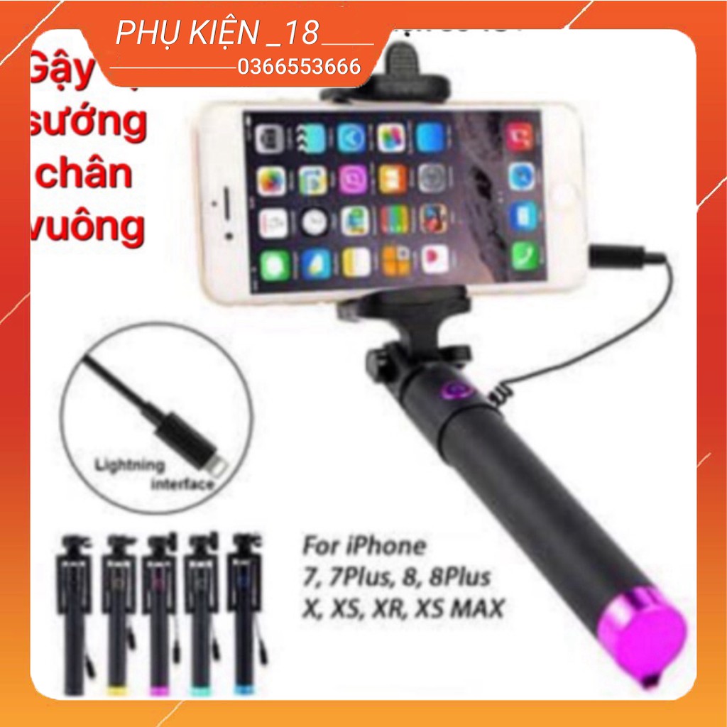 Gậy chụp ảnh chân tròn và chân dẹp iphone