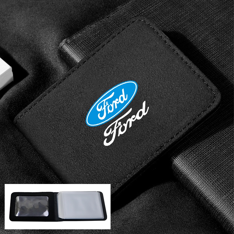 1 Vỏ Da Đựng Bằng Lái Xe Hơi Có Logo Màu Đen Cho Ford Focus Fiesta EcoSport Fusport