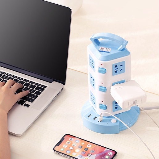 Ổ cắm điện thông minh nhiều tầng kết hợp sạc USB chống giật điện