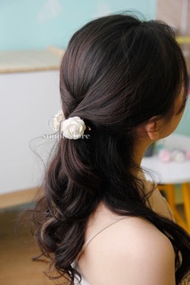 Kẹp tóc càng cua đính hoa trà