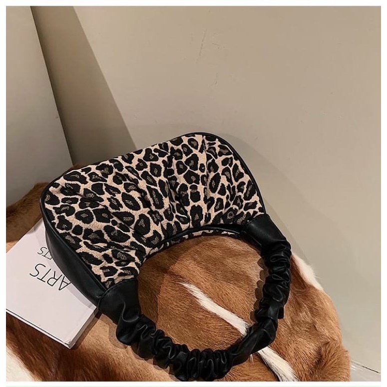 𝑭𝑹𝑬𝑬𝑺𝑯𝑰𝑷  túi kẹp nách nữ rúm họa tiết da báo sang chảnh shop tuyển sỉ