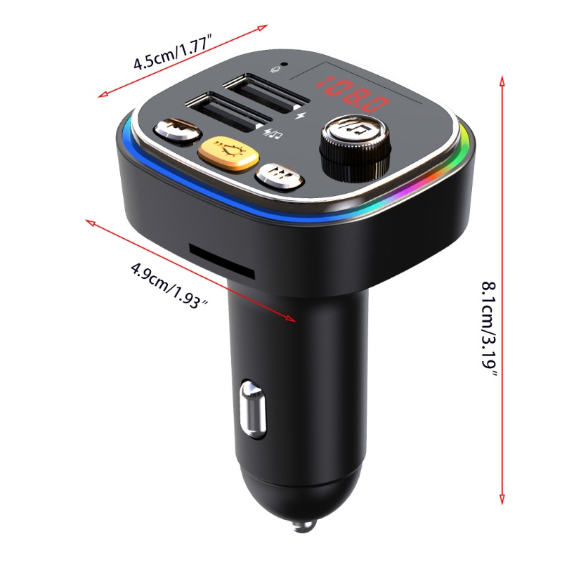 BTM  Car MP3 Music Player Bluetooth-compatible 5.0 FM Transmitter 12-24V USB Charger