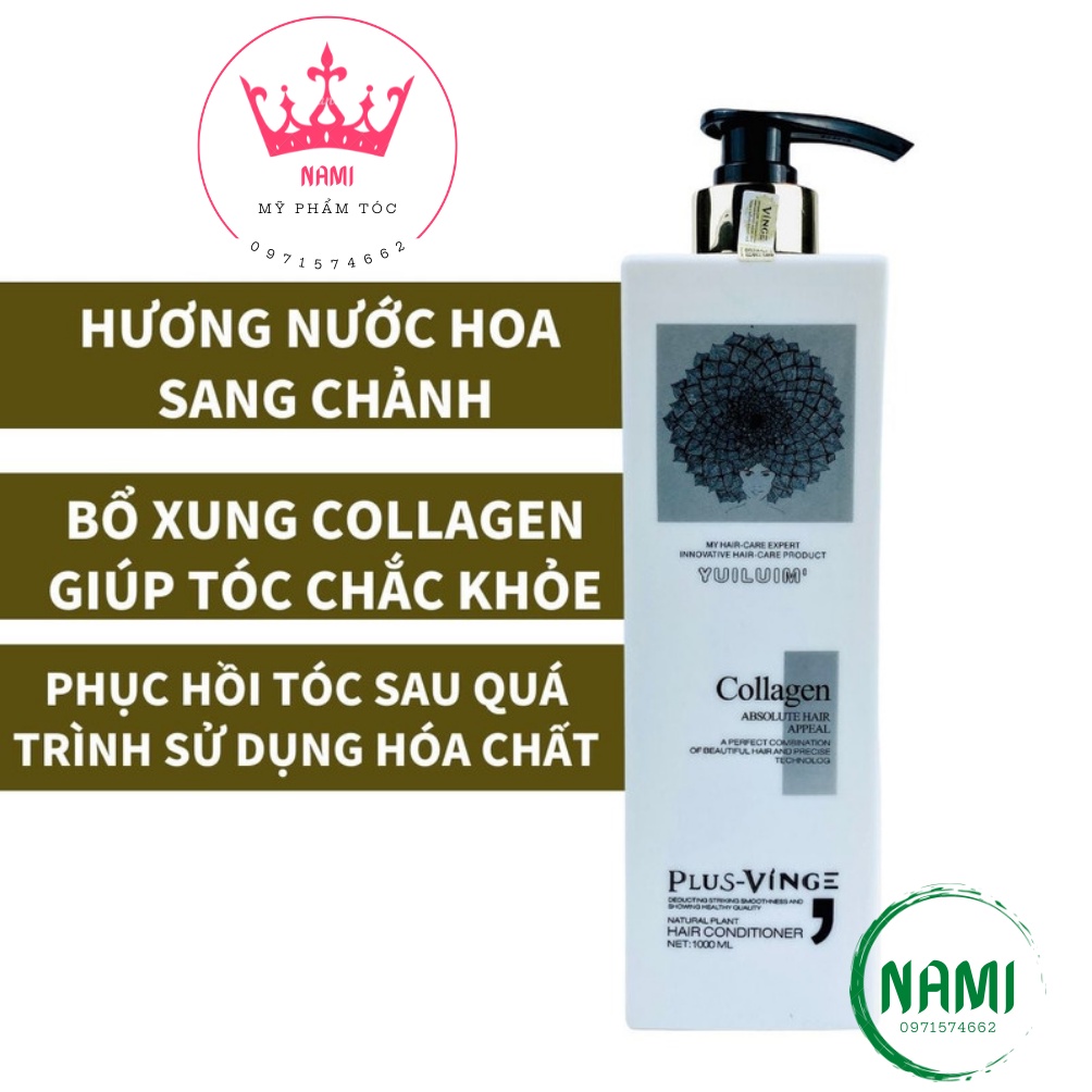Dầu Gội Xả Collagen Vinge Trắng.Kích Thích Mọc Tóc, Phục Hồi Tóc Hư Tổn Hàng Chính Hãng Italy