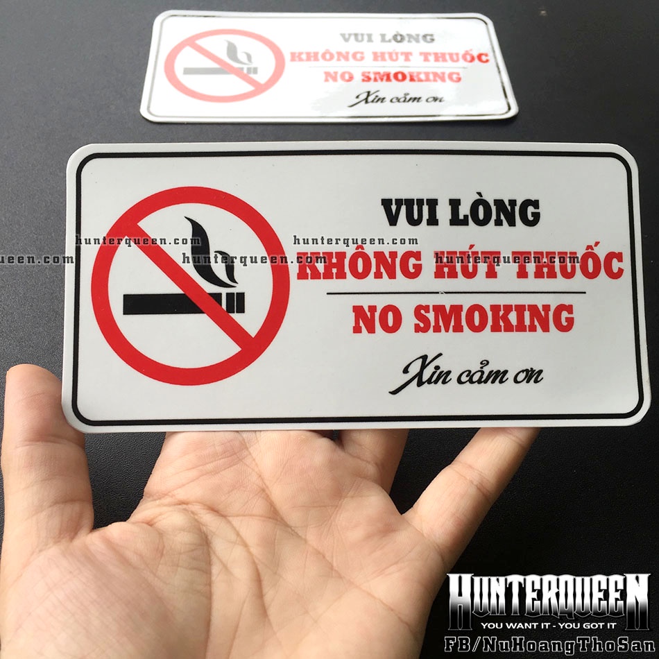 Vui Lòng Không Hút Thuốc. Biển Decal logo nhãn dán chống nước