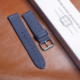 Dây da bò mill xanh coban Handmade Cho Đồng Hồ SAMSUNG GALAXY WATCH  kèm chốt thông minh, da thật lót da chồng thấm nước