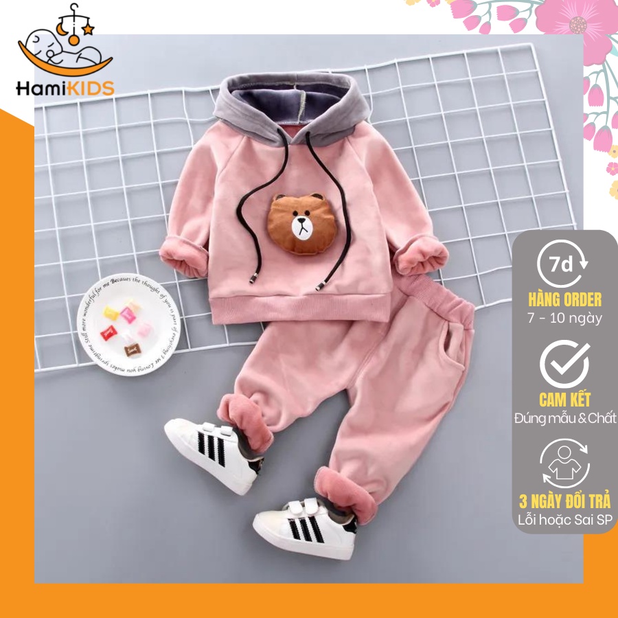 Bộ nỉ bông cho bé bộ áo khoác quần nỉ Quảng Châu chất mịn đẹp