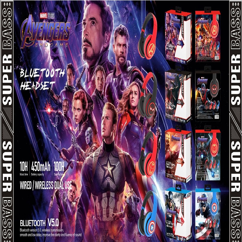 Tai Nghe Bluetooth Không Dây Hình Siêu Anh Hùng Marvel