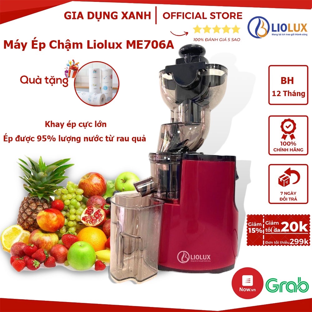 Máy Ép Chậm Liolux ME706A , Ép Kiệt 95% Lượng Nước Từ Rau Quả, Khay Cực Lớn, Máy ép trái cây, Dễ Dàng Tháo Lắp Vệ Sinh