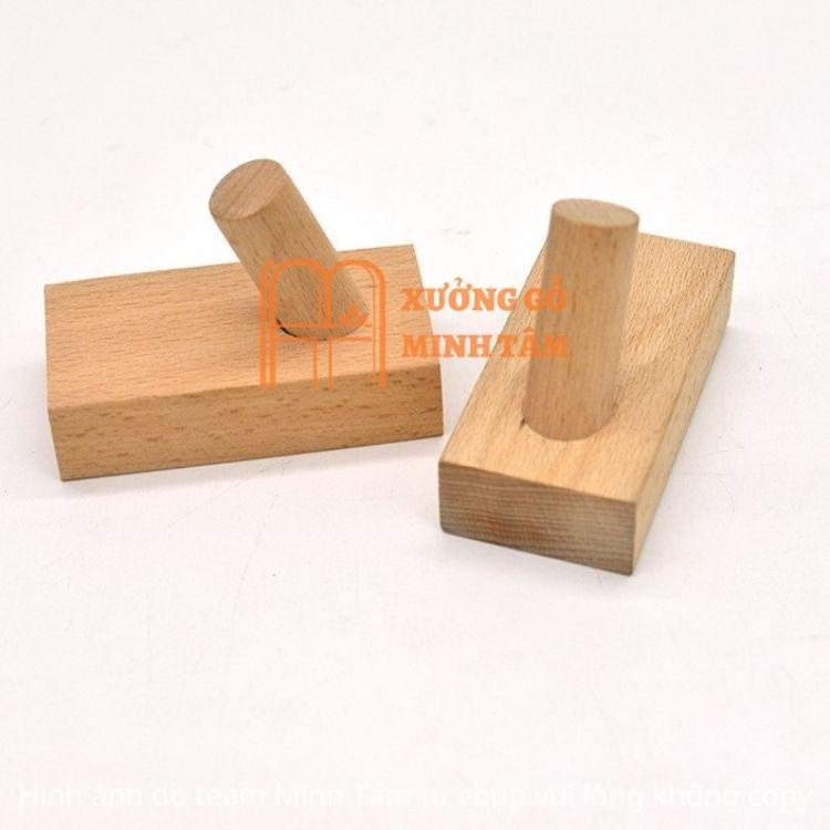 Móc treo quần áo gỗ gắn tường, thanh treo quần áo gỗ thông đỏ cao cấp chống mối mọt, độ bền cao