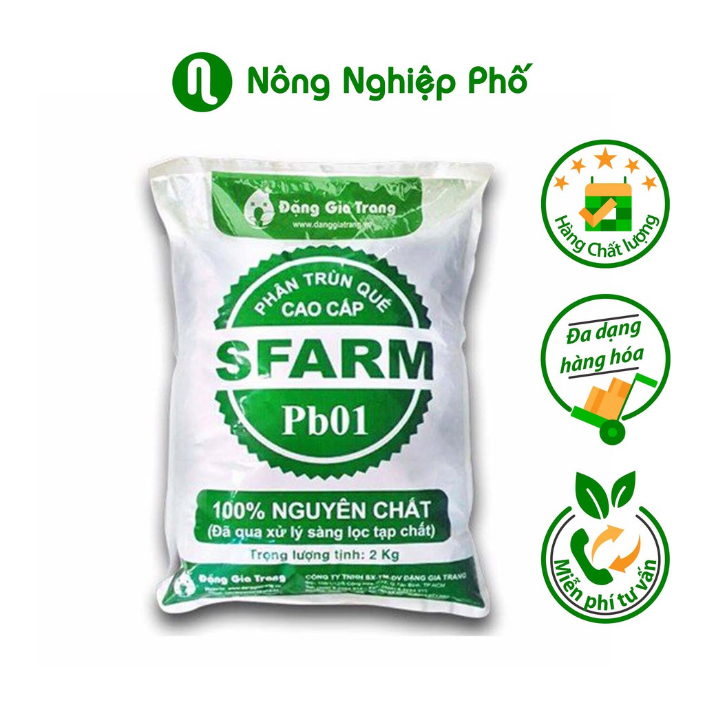 Phân Trùn Quế SFARM Dạng Bột Chuyên Dùng Cho Rau Sạch Và Hoa Kiểng Túi 2 Kg