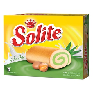 BÁNH BÔNG LAN SOLITE CUỘN KEM LÁ DỨA/ SOCOLA 288G (16 GÓI)