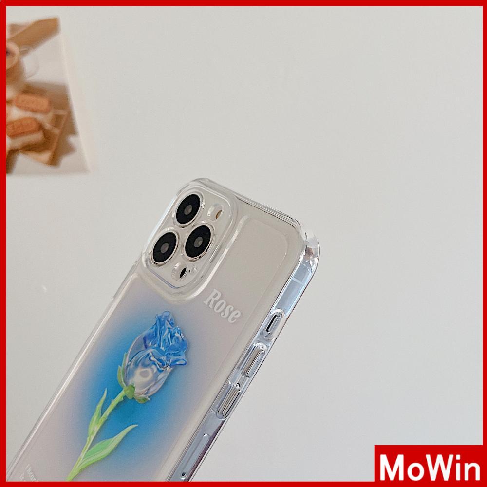 Ốp điện thoại silicoon mềm họa tiết hoa hồng xanh thích hợp cho Iphone 11 13 pro max 12 pro max 7plus xr