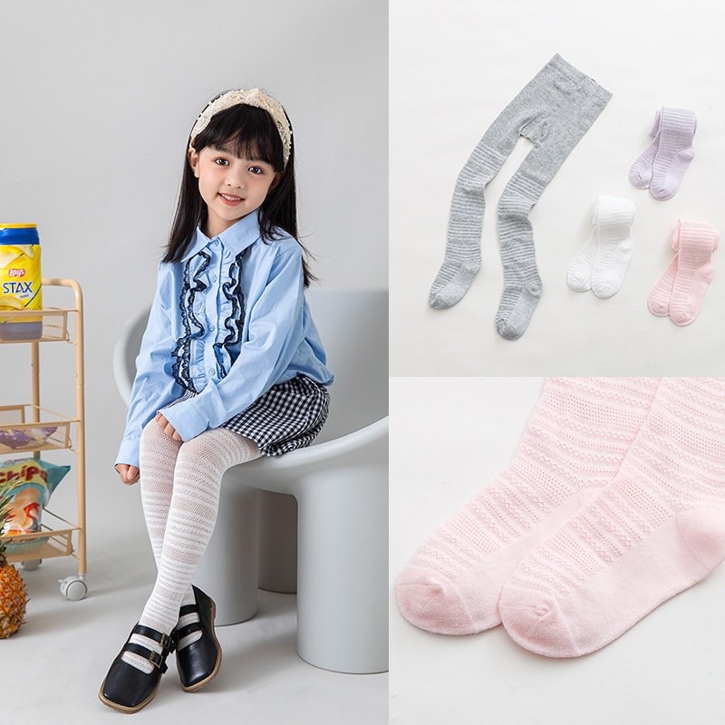 Quần tất cho bé, quần tất lưới bé gái hàng xuất Hàn thoáng mặc 4 mùa Xuân Cường Kids size từ 6 tháng đến 4 tuổi