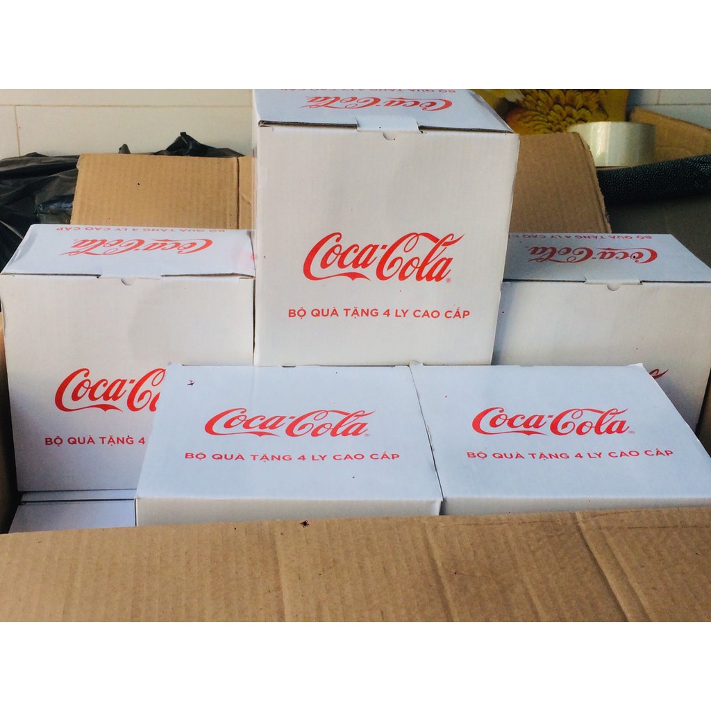 Bộ 4 ly thuỷ tinh hàng khuyến mãi coca cola 350ml