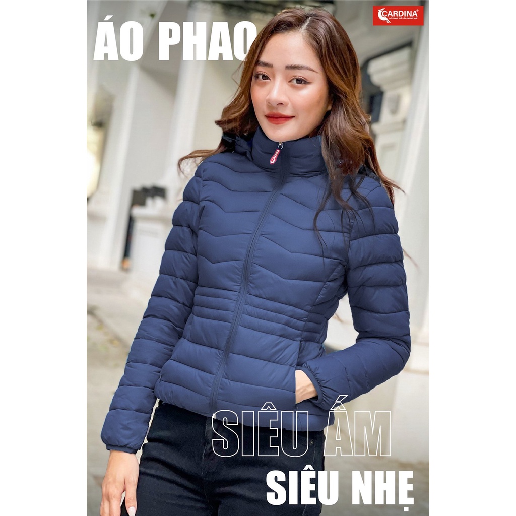 Áo phao nữ CARDINA chất gió trơn trần bông siêu nhẹ cao cấp xua tan mùa đông giá lạnh 1PF01.