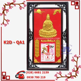 Lịch gỗ phù điêu phật quan âm