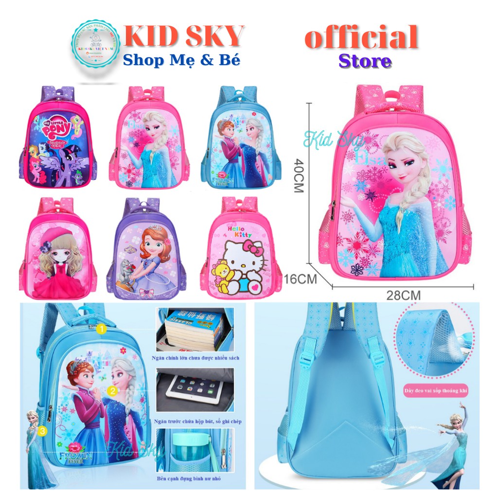 Balo Nylon sợi tổng hợp chống thấm siêu nhẹ với nhiều hình cho các bé Gái chuẩn bị cho năm học đầu cấp thêm tự tin