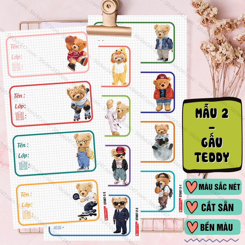 Nhãn Vở Cute 𝑭𝒓𝒆𝒆𝒔𝒉𝒊𝒑 Decal nhãn tập dễ thương, vintage - Sticker Cute Trang Trí Sổ Nhiều Mẫu