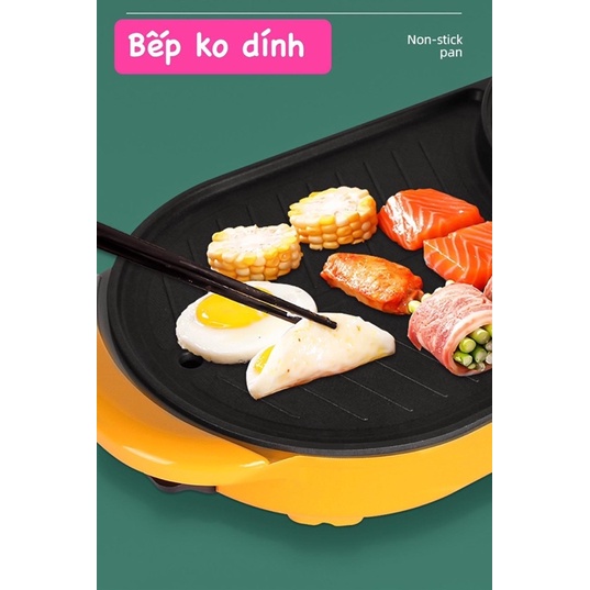 bếp nướng và lẩu 2 in 1 hiệu con vịt vàng