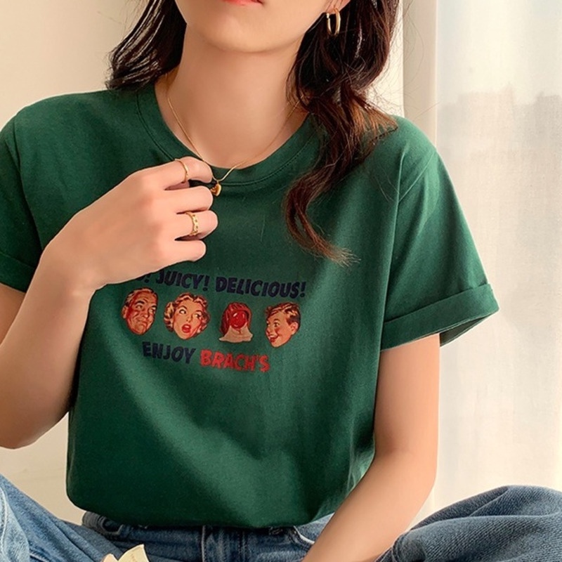Áo Thun Ngắn Tay In Hình Cá Tính Thời Trang 165282  Áo Thun Cotton Thiết Kế Đơn Giản Dễ Phối Đồ Thời Trang Mùa Hè Năng Động