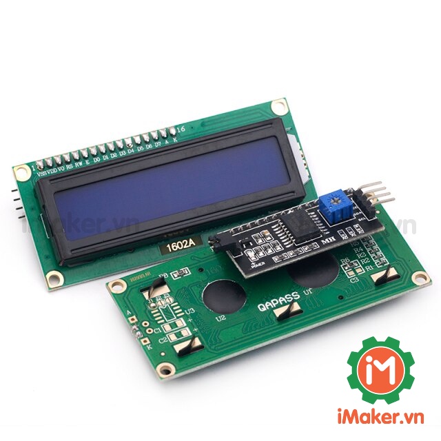 Lcd1602 Module Lcd Xanh/ Vàng Xanh Màn Hình 1602, Màn Hình Hiển Thị Lcd Pcf8574T Pcf8574 Iic I2C 5V, Màu Xanh Lá